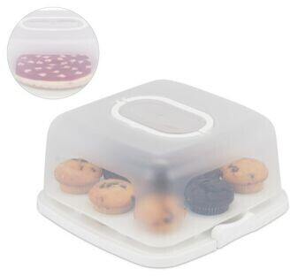 Relaxdays Square cake box white, 15689852