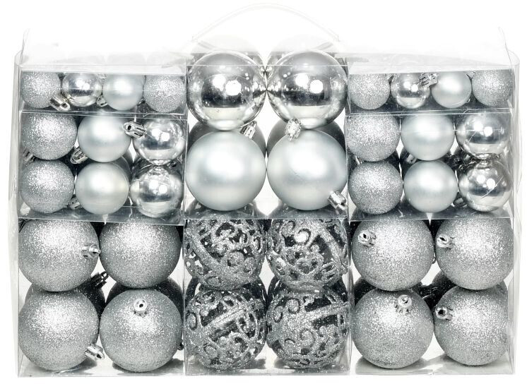 Photos - Christmas Decoration VidaXL Christmas Ornaments Silver  (100 Pieces)
