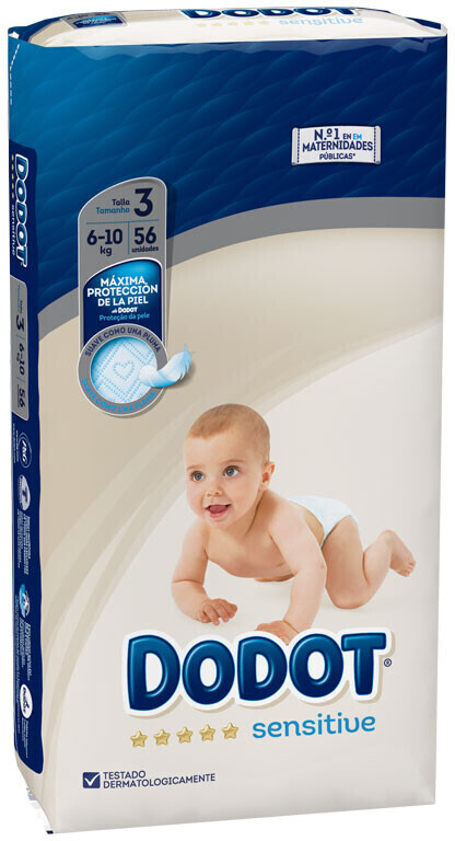 Dodot Pañales Bebé Sensitive Talla 1 (2-5 kg), 276 Pañales + Pack