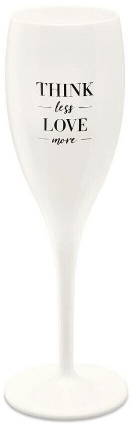 Koziol Champagne glass Cheers white with print ThinklessLovemore color white