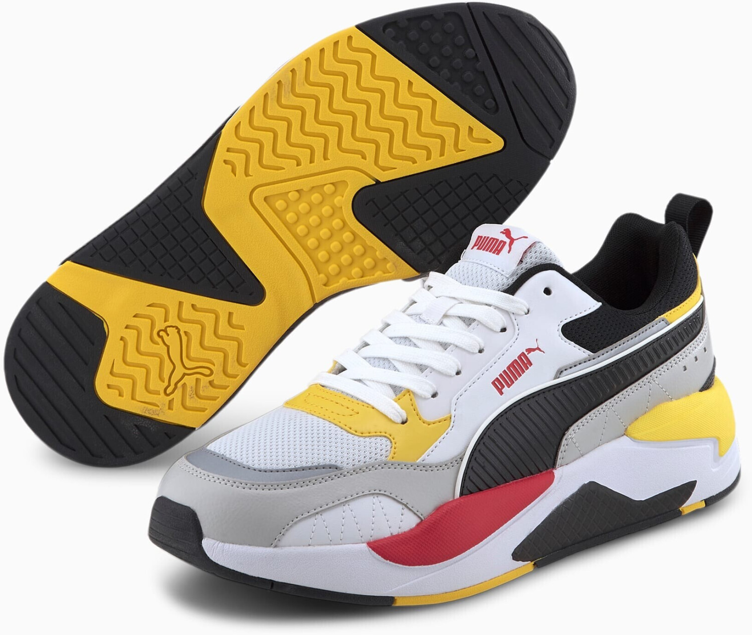 Buy Puma X-Ray 2 Square white/high risk red/super lemon from £51.99 ...