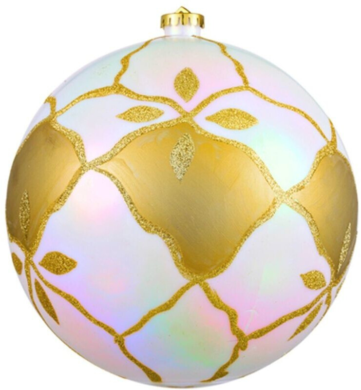 Atmosphera Boule de Noël décorée blanc et or
