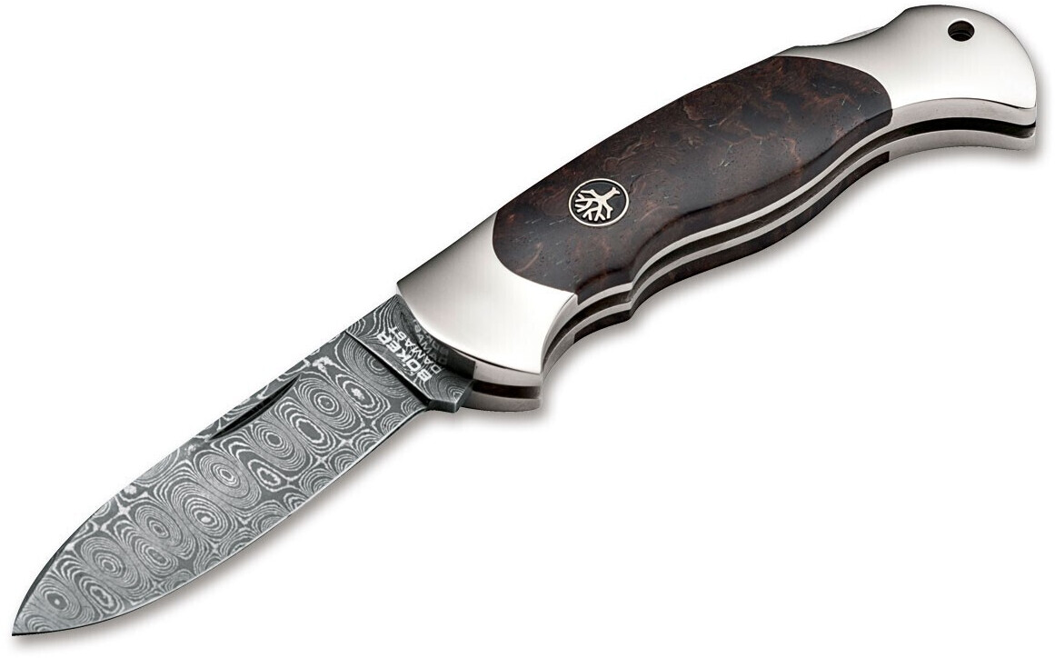 Böker Scout Spearpoint Curly Birch Damascus