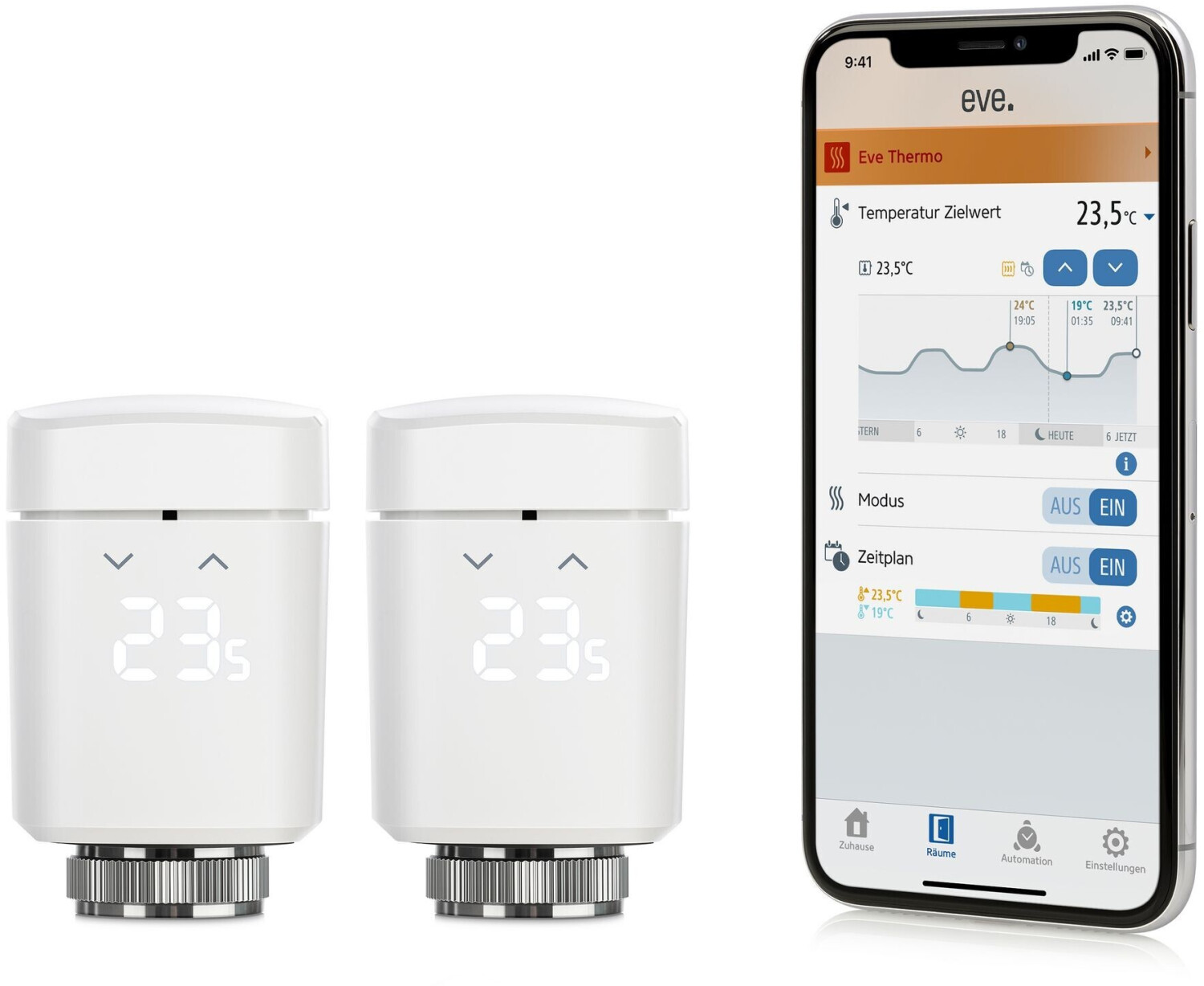 Eve Thermo Wireless Radiator Thermostat 2020 (Twin Unit)