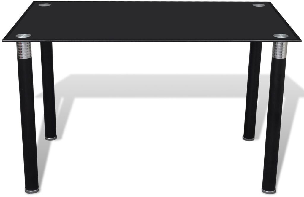 vidaXL Table de salle à manger avec dessus en verre noir