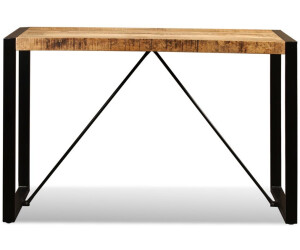 vidaXL Table de salle ¨¤ manger Bois de manguier brut et Acier 120 cm