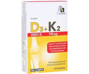 Avitale Vitamin D3 2000 I E K2 100 µg Tabletten 120 Stk Ab 10 09 Preisvergleich Bei Idealo De