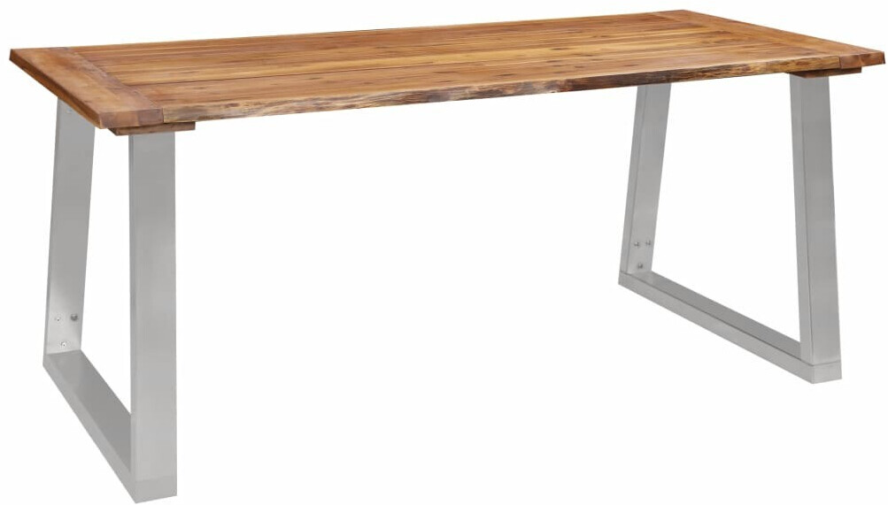 VidaXL Table de salle à manger en bois d'acacia et acier 180 x 90 x 75 cm