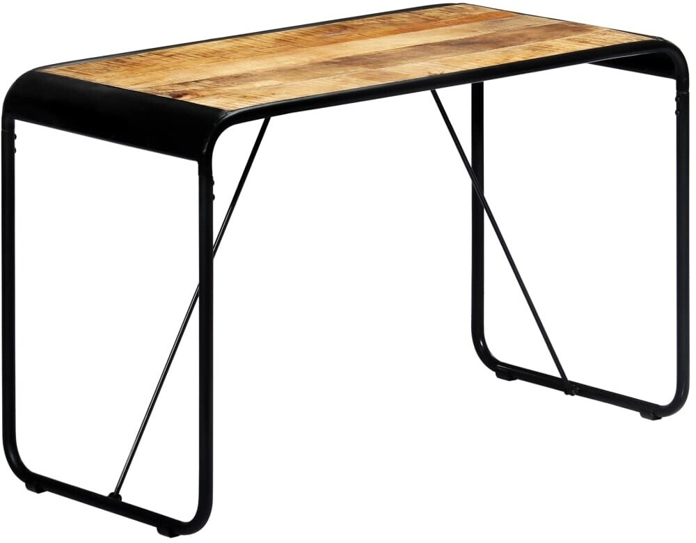 VidaXL Table de salle à manger en bois de manguier et acier 118 x 60 x 76 cm