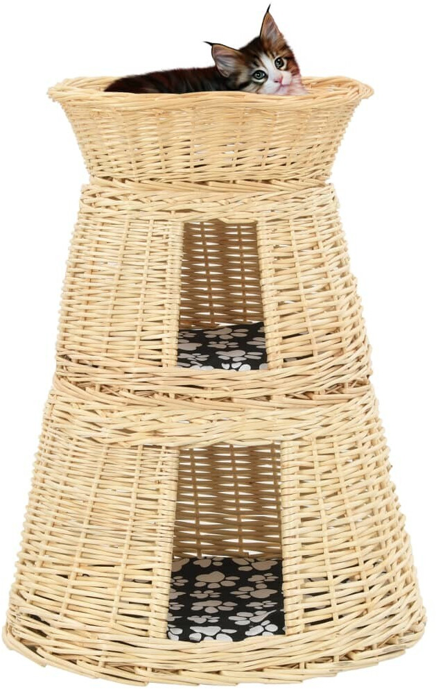 VidaXL Ensemble de paniers pour chat avec coussins 3 pièces