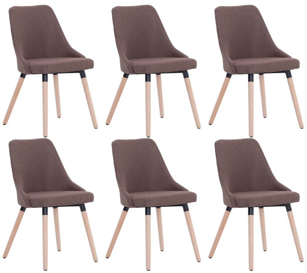 vidaXL Chaises de salle à manger en tissu marron (6 pièces)
