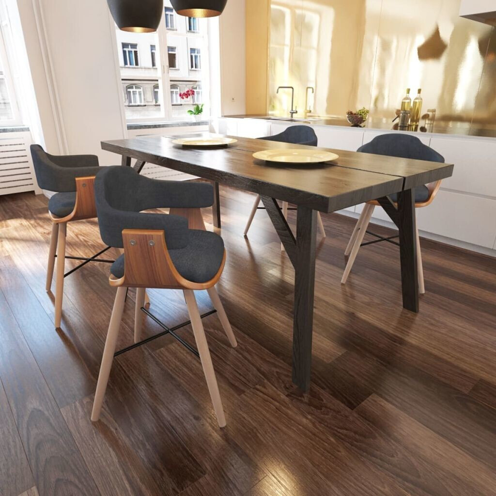 Soldes vidaXL Chaises de salle à manger en bois courbé et tissu gris foncé  (4 pièces) 2024 au meilleur prix sur