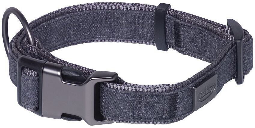 Nobby Dog Collar Linen Deluxe M-L 40-55cm Black/Grey