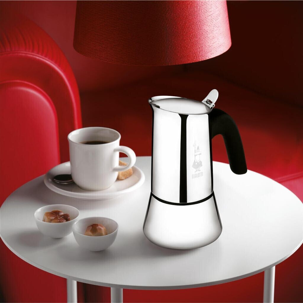 Bialetti - Nueva cafetera Venus Induction, apta para todo tipo de placas,  acero 18/10, 4 tazas (5.7 onzas), aluminio, cobre, plata