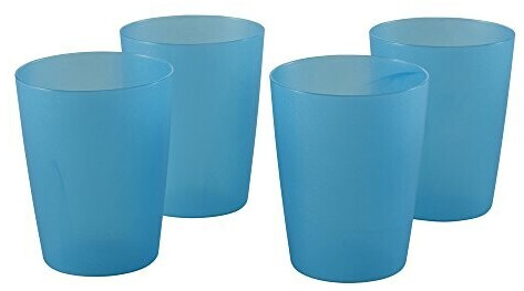 keeeper Drinking cups in a set 4x0.25 l, polypropylene, blue / transparent, 7 x 9.5 x 7 cm, set of 4
