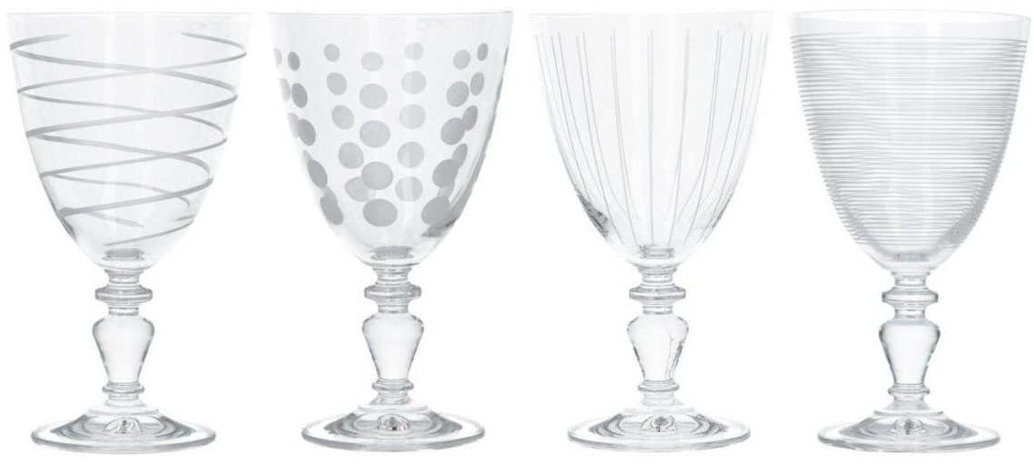 Mikasa Cheers martini glasses, 290 ml, 4 pieces, crystal glass, silver, 340 ml, set of 4