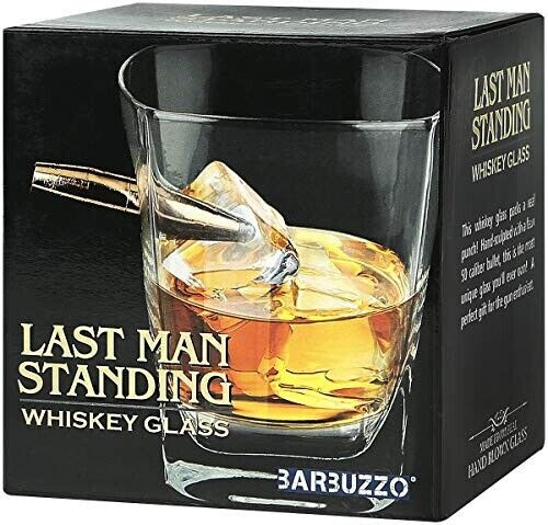 MAGS Mags whiskey glass Last Man Standing transparent, made of glass / metal, in a gift box.