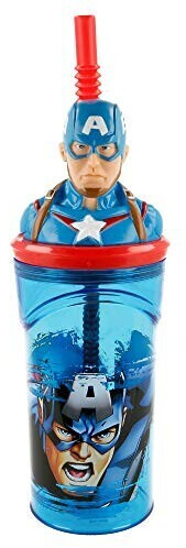 Boyz Toys st393 3D figure drinking glasses, Captain America, blue