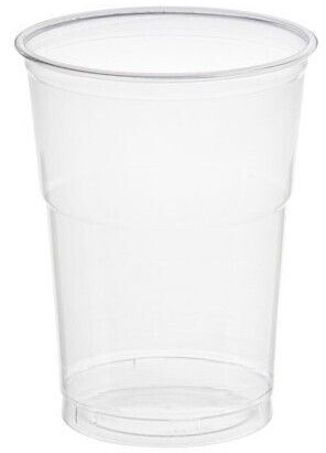 Papstar Plastic cups Hurricane (50 pieces), made of PET plastic, 0.4 l, diameter 9.5 cm, 12.5 cm high, crystal clear, for smoothies, frozen drinks, desserts, # 11312