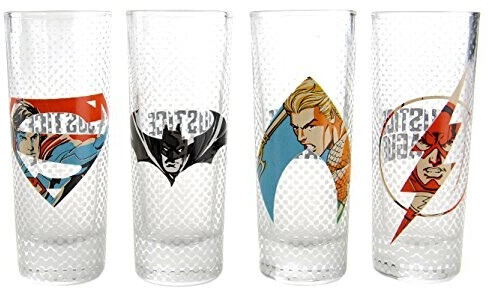 DC Comics Drinking glasses set of 4, multicolored