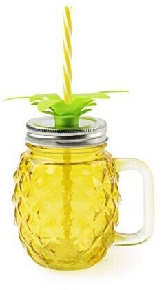 Excelsa Tropical drinking cup with drinking straw, glass