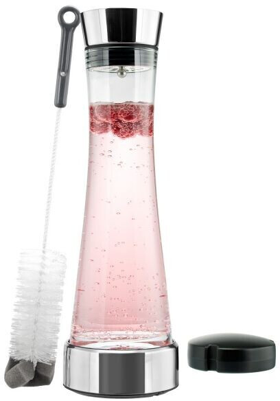 bremermann Glass carafe SVEA 1.2 liters with high-gloss stainless steel spout and cooling base including 2 cooling batteries