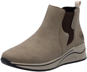 Bottes Chelsea Femmes Rieker Y6151 - Bottines Noires à Zip Et élastique, Semelle Antidérapante, Doublure Chaude, Confortables Pour L'hiver