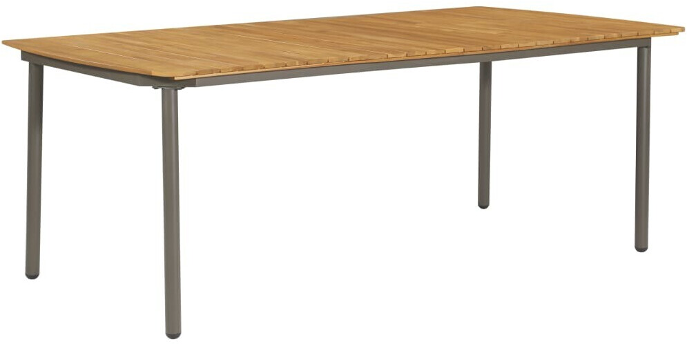 vidaXL Table de jardin en acacia et acier 200 x 100 x 72 cm