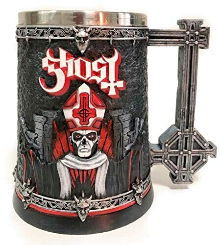 Nemesis Now B4847P9 Red Ghost Papa III beer mug, resin with stainless steel