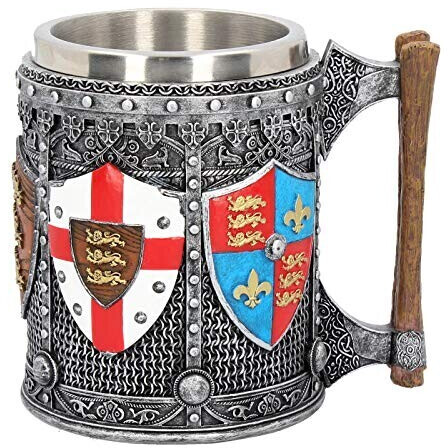 Nemesis Now English beer mug, 17.5 cm, silver-colored