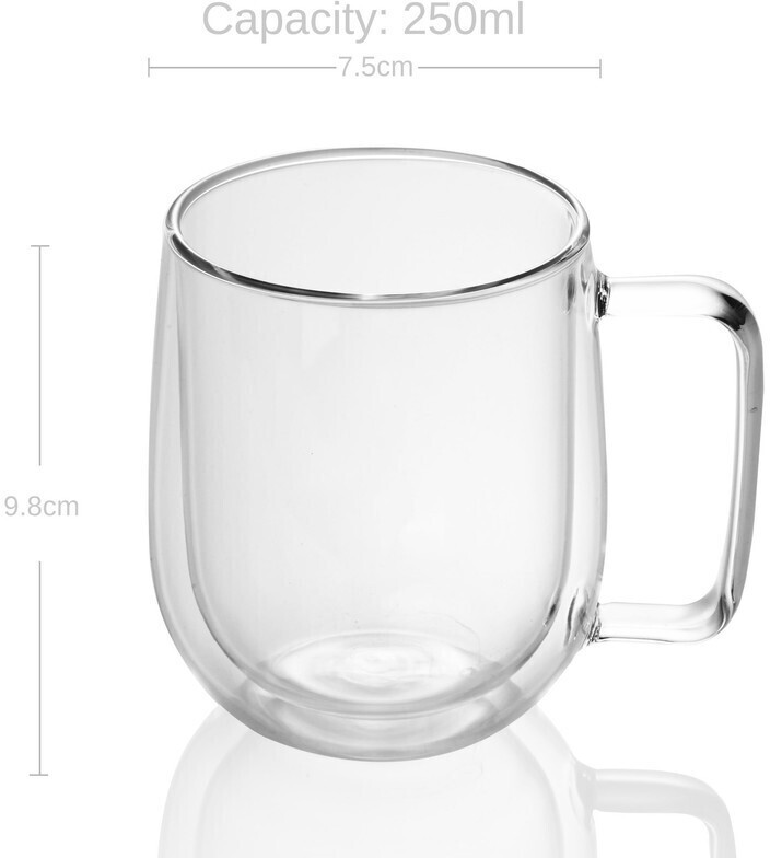 Intirilife 4x double-walled thermo glass set in 250 ml in