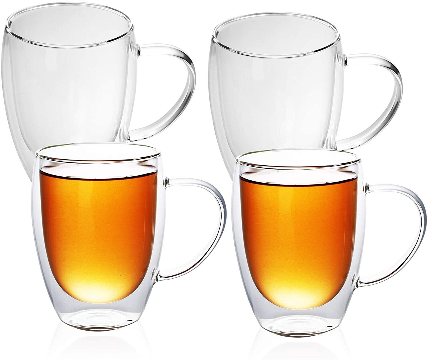 Intirilife 4x double-walled thermo glass set in 300 - 400ml in