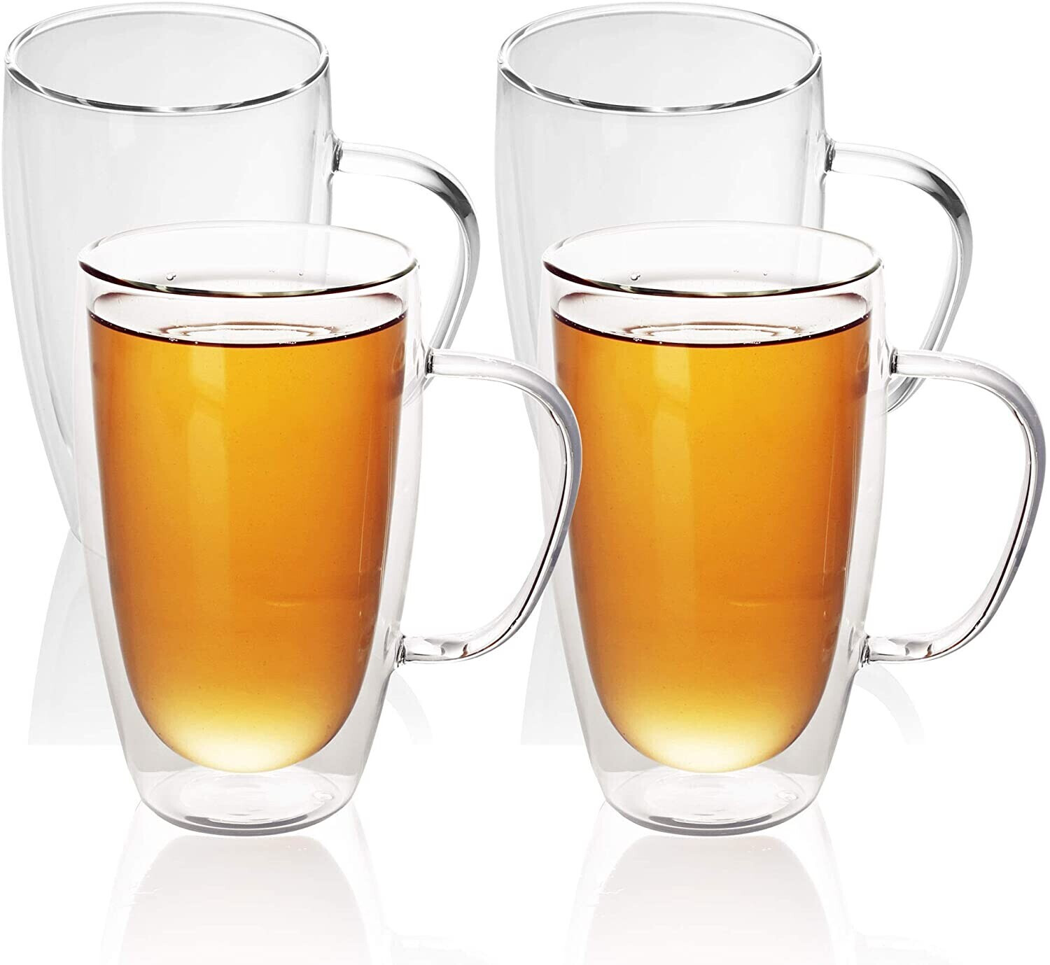 Intirilife 4x double-walled thermo glass set in 400 - 500ml in