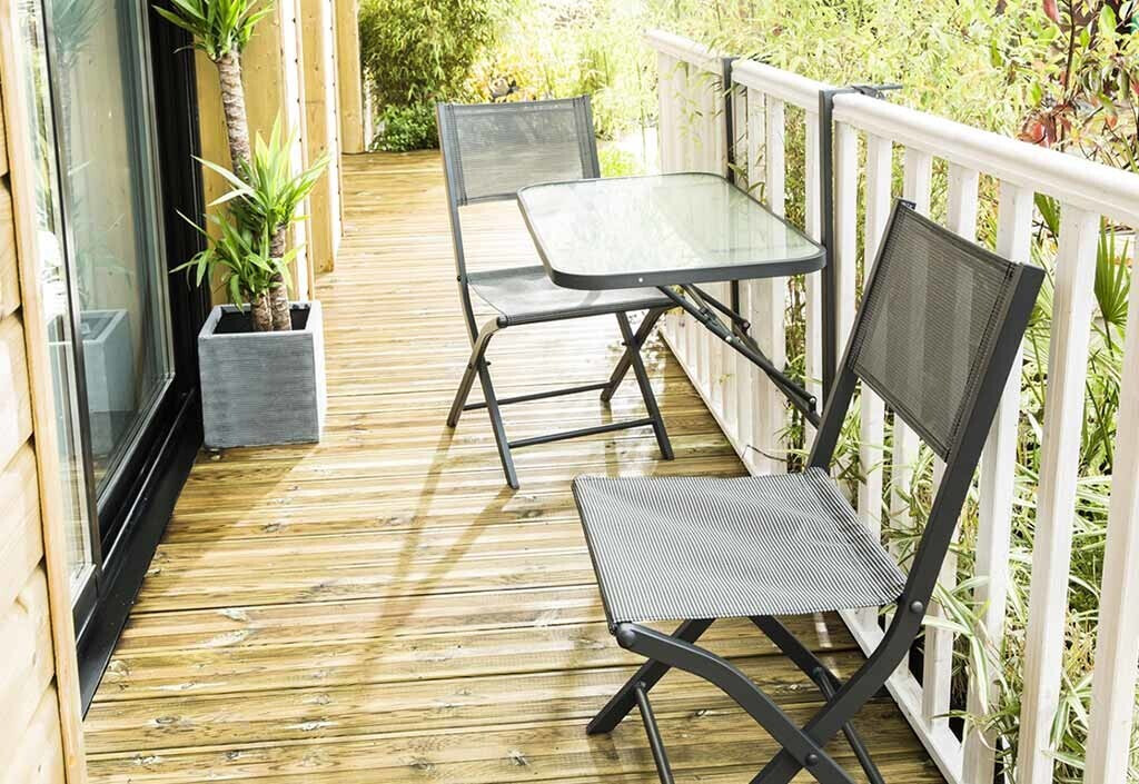 Wilsa Table de balcon à suspendre gris
