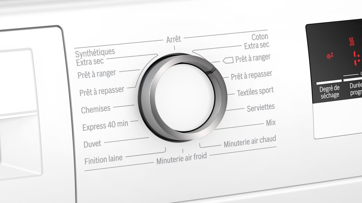 Bosch WQG233D0FR - Série 6 - Sèche linge pompe à chaleur - 8kg - 112 L -  Design AntiVibration - Blanc