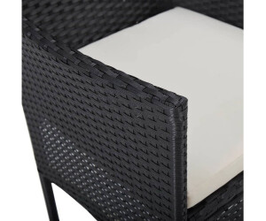 2 Chaises De Jardin En Résine Tressée Noir Et Bois D'acacia – Confortables Et Robustes Pour Terrasse