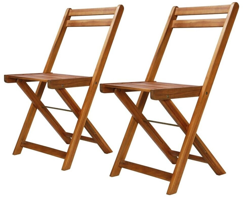 VidaXL Chaises de bistro d'extérieur en acacia (2 pièces)