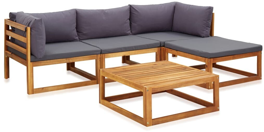VidaXL Salon de jardin 5 pièces en bois d'acacia