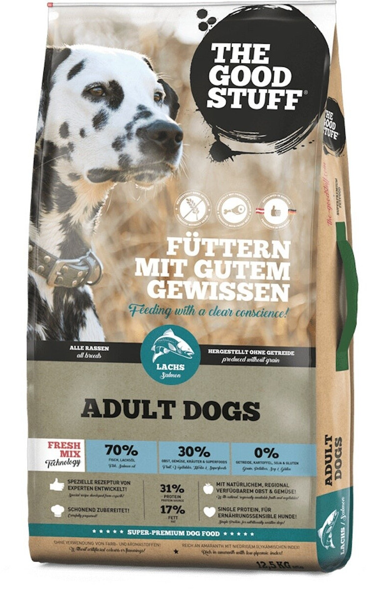The Goodstuff Adult Dogs Lachs Trockenfutter ab 24.59  | Vergleiche 22  Angebote auf idealo.de