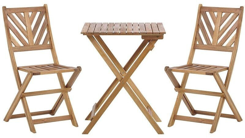 Beliani Ensemble de jardin bistro en bois d'acacia clair