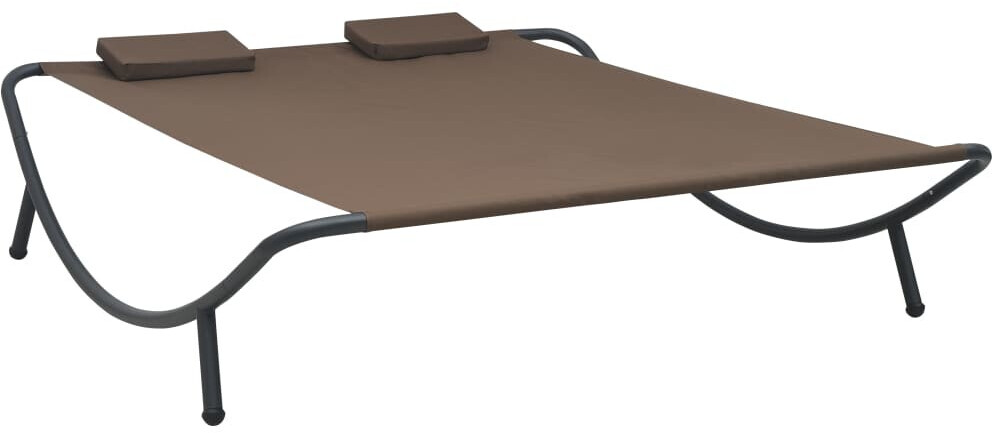 VidaXL Chaise longue double en tissu marron