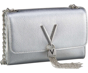 Valentino Bags Divina foldover tassel detail cross body bag in silver