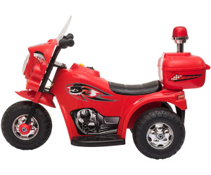 Homcom - Moto électrique pour enfants scooter 3 roues 6 V 3 Km/h effets  lumineux et sonores top case rouge