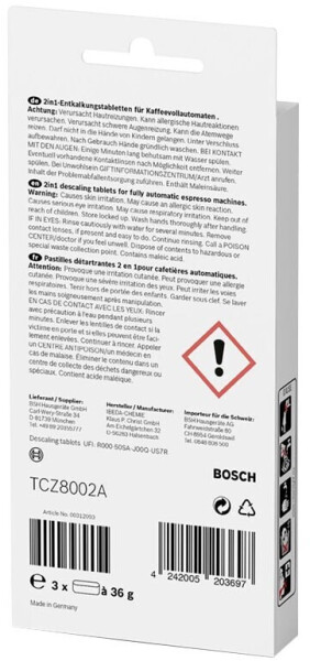 Bosch VeroSeries TCZ8002A 2in1 Entkalungstabletten (3 Stk.), Bild 11