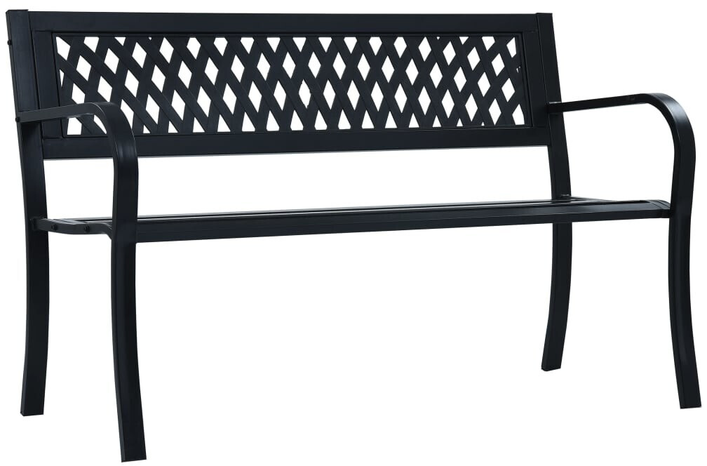 vidaXL Banc de jardin an acier noir 125 cm