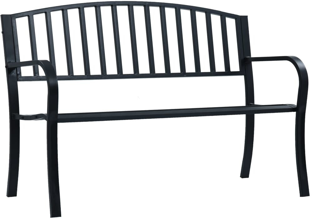 Photos - Garden Furniture VidaXL Garden Bench With Backrest in Black Steel 125 cm 