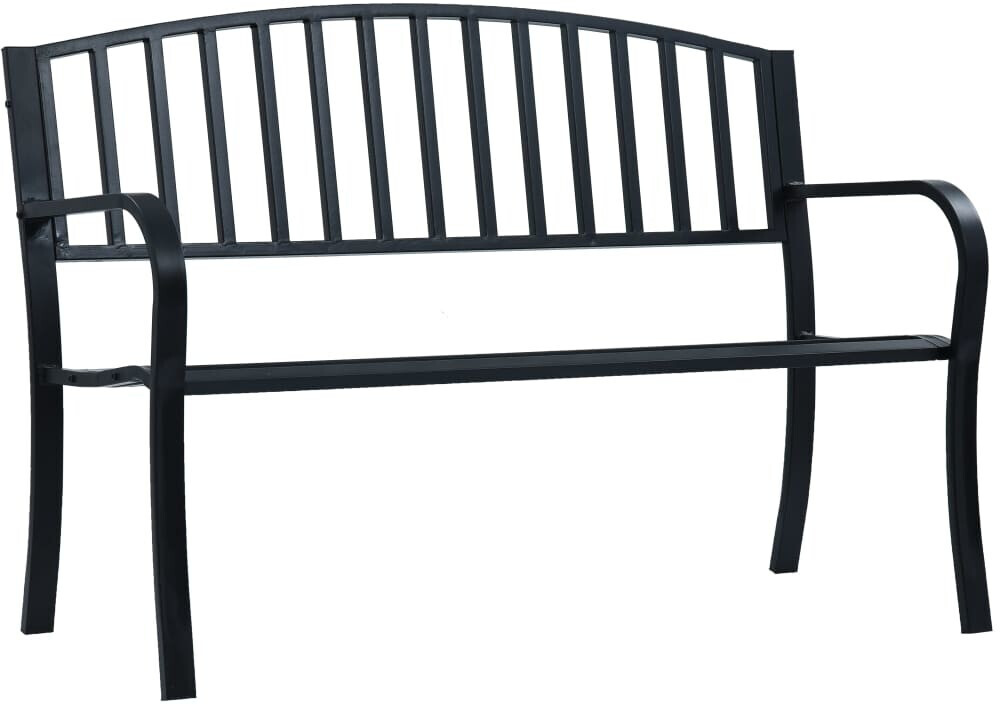 vidaXL Banc de jardin avec dossier en acier noir 125 cm