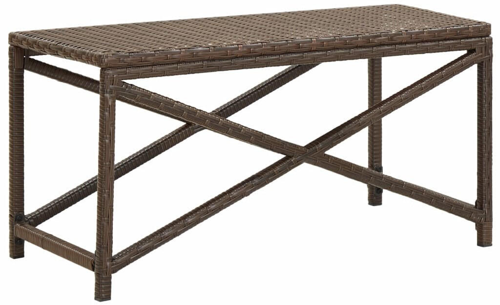 vidaXL Banc de jardin en résine tressée marron 80 cm