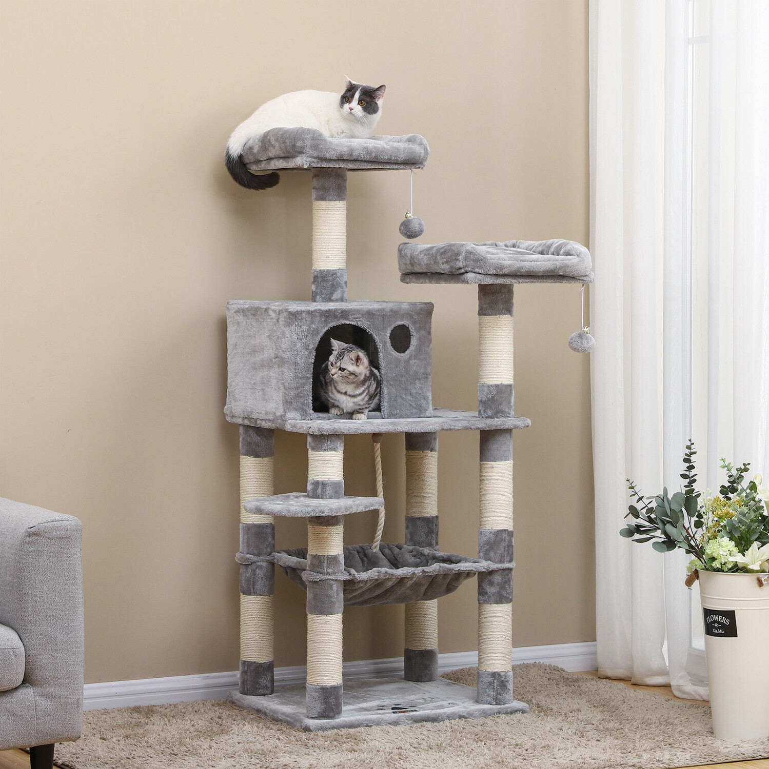 Feandrea Scratching tree 143 light grey (PCT15W)