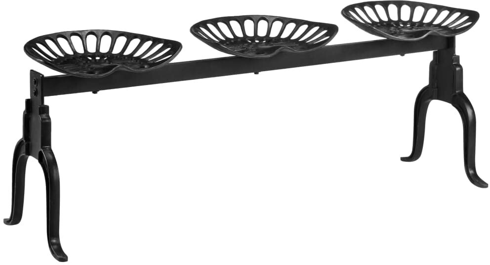 vidaXL Banc 3 places en fonte noir